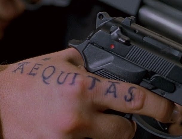 Boondock Saints Inspired Aequitas Pointer Finger Tattoo