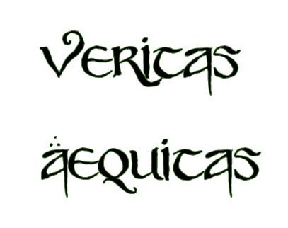 Minimalist Veritas Aequitas Sketch for Tattoo Design