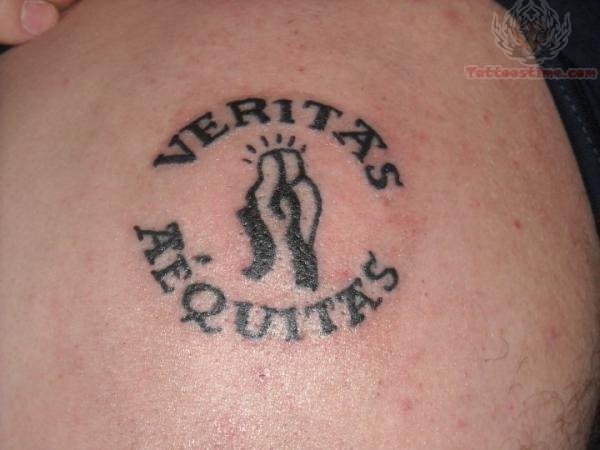 Cool Veritas and Aequitas Truth and Justice Tattoo On Shoulder