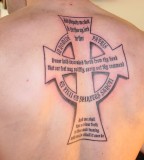 Creative Cross Tattoo on Shoulder for Men