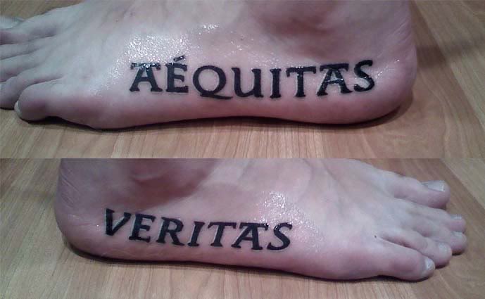 Veritas Aequitas Forearm Tattoo Design