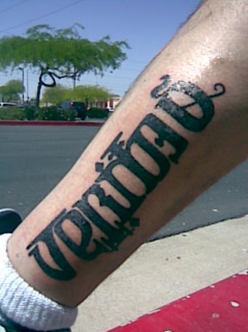 Amazing Veritas Aequitas Ambigram  Tattoo Picture