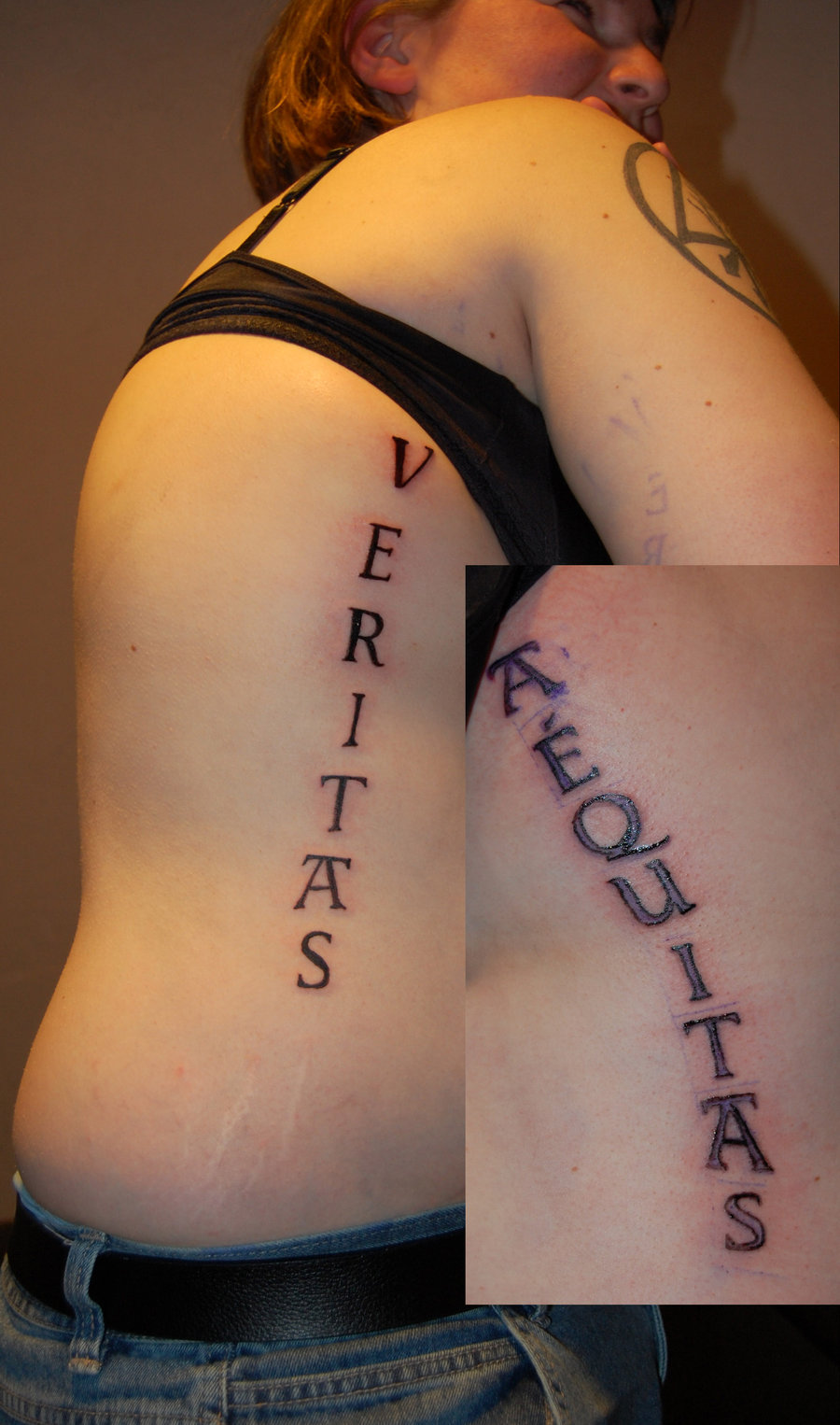 Cool Veritas Aequitas Tattoo Wip By Tarotshama