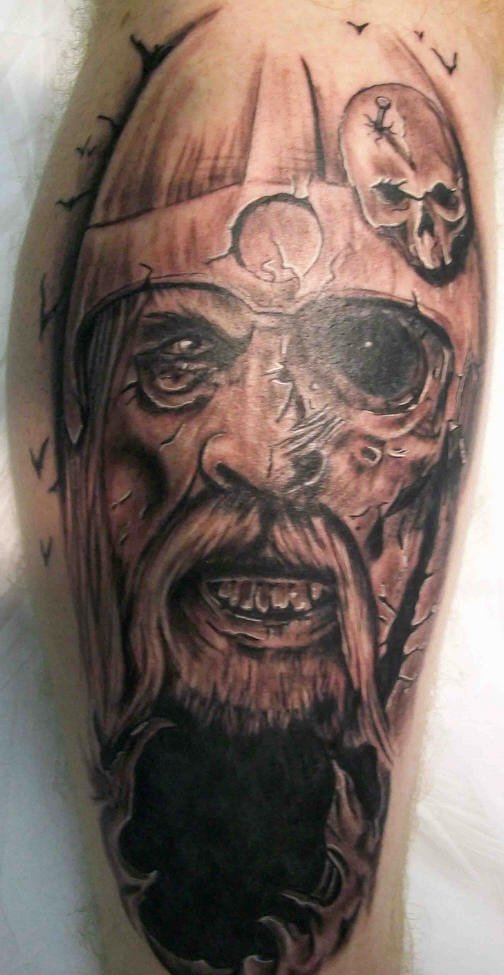 Black And Grey Viking Warrior Tattoo Free Download Tattoo 26807