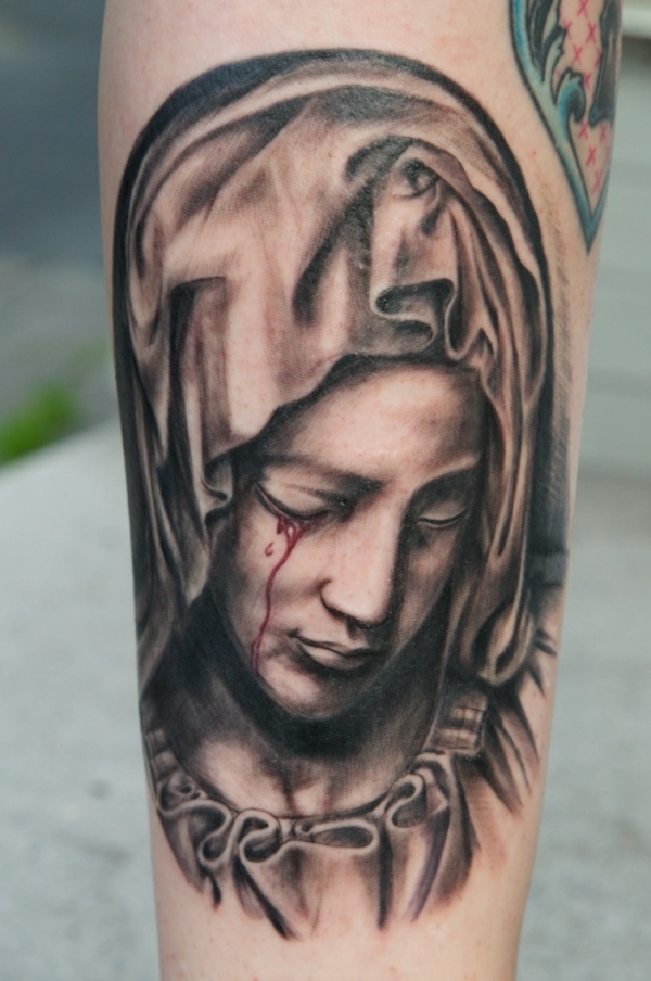 Holy Christian Tattoos of Virgin Mary Crying Blood – Christian Tattoos