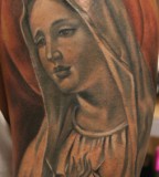 Unique Painting-like Virgin Mary Tattoos Designs - Religious Tattoos