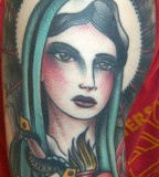 Amazing Design of the Virgin Mary Christian Tattoo