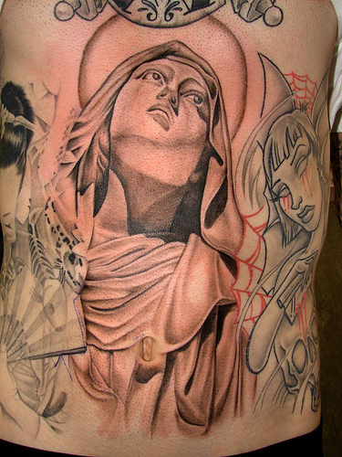 Virgin Mary Looking-Up Tattoo Designs and Art – Religious Tattoos