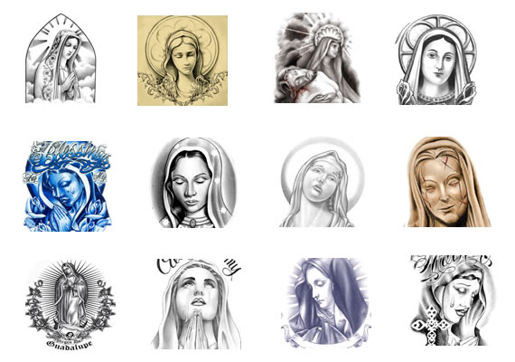 Various Virgin Mary Tattoos Designs & Symbols – Religious Tattoos