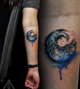 Waves watercolor tattoo Waves watercolor tattoo