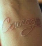 Name Tattoo White Ink On Forearm 