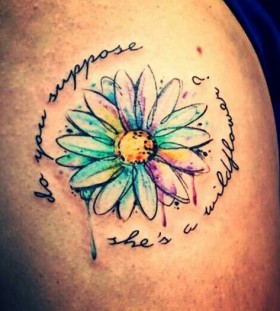 Wild flower watercolor tattoo Wild flower watercolor tattoo
