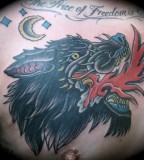 Chinese Wolf Tattoo Design For Men