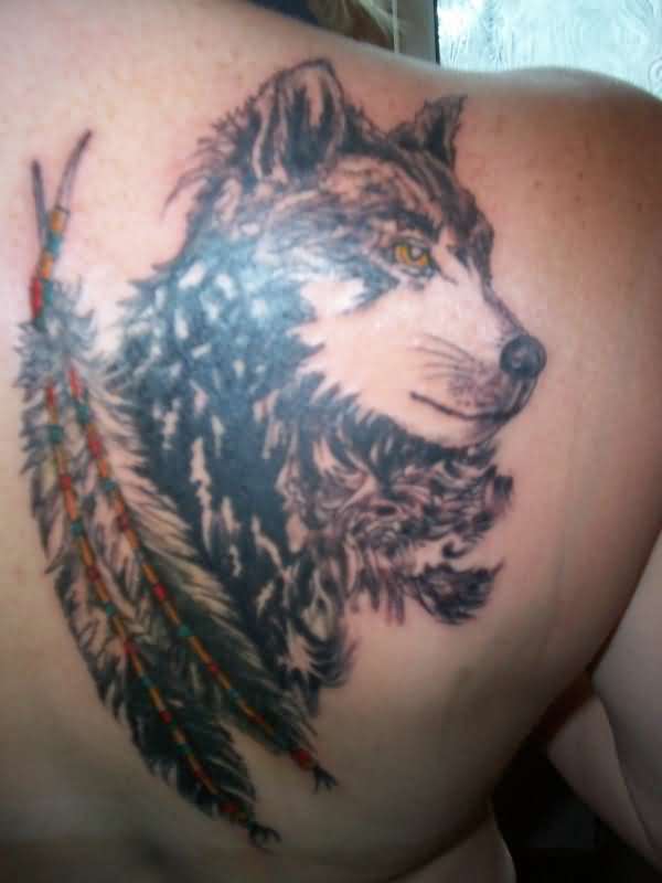 Back / Shoulder Wolf Tattoos For Men