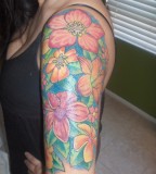 Flowers Arm Sleeve Tattoos For Women