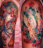 Amazing Colorful Quarter Sleeve Tattoo Design